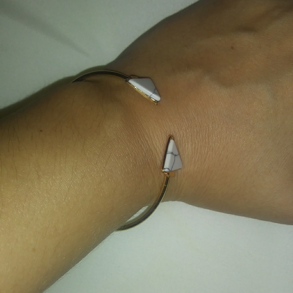 White Marble Triangle Bracelet